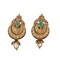 Indian Ethnic Earrings for Women - Traditional South Indian Stud Earrings Gold Plated Vibhati Jhumkas Faux Kundan Dangle Drop Earrings in Gold Tone Ear Jewelry for Bride | Gift for Her